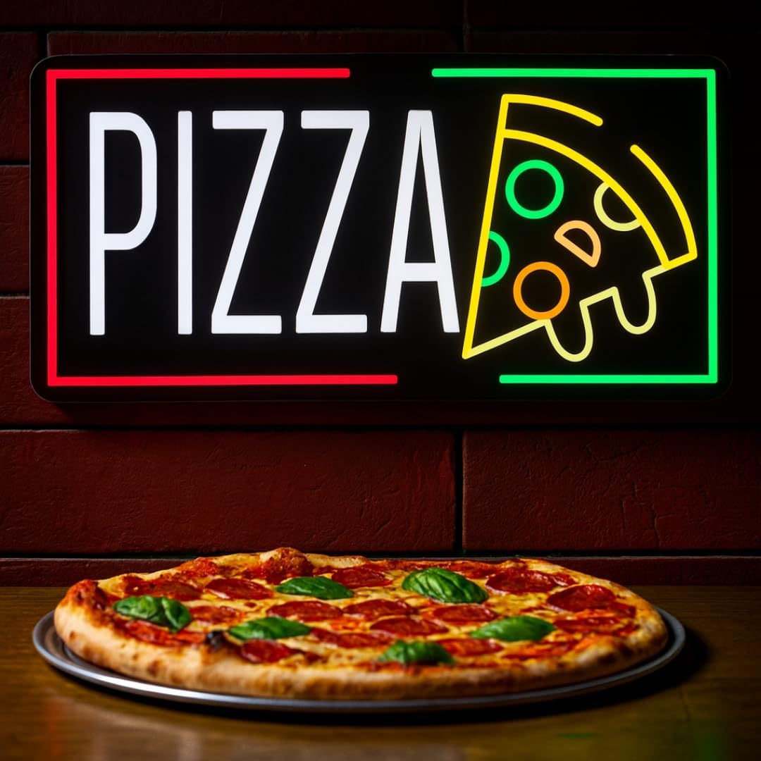 Home Lighting And Decor - Pizza Neon Sign Business USB LED