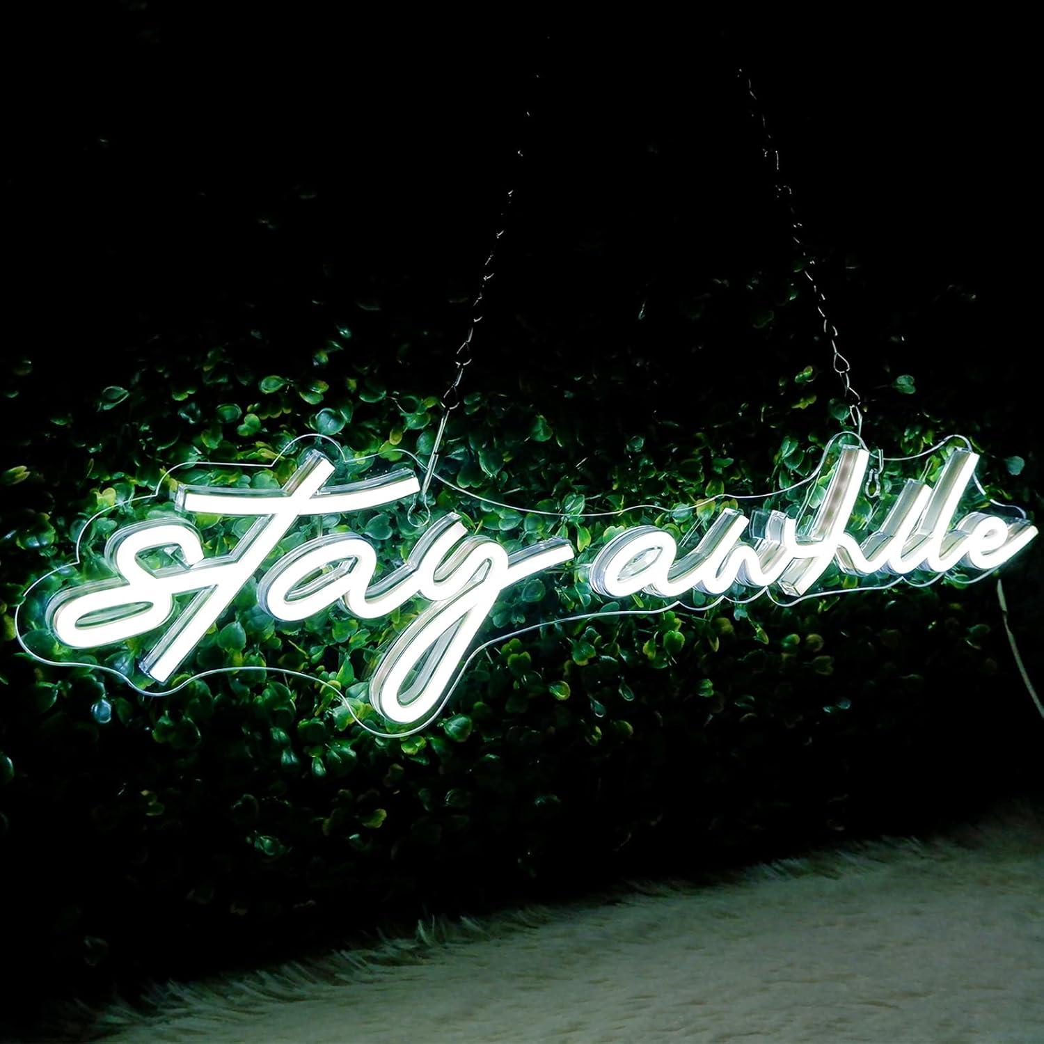 Home Lighting And Decor - Stay Awhile Neon Signs USB Dimmable