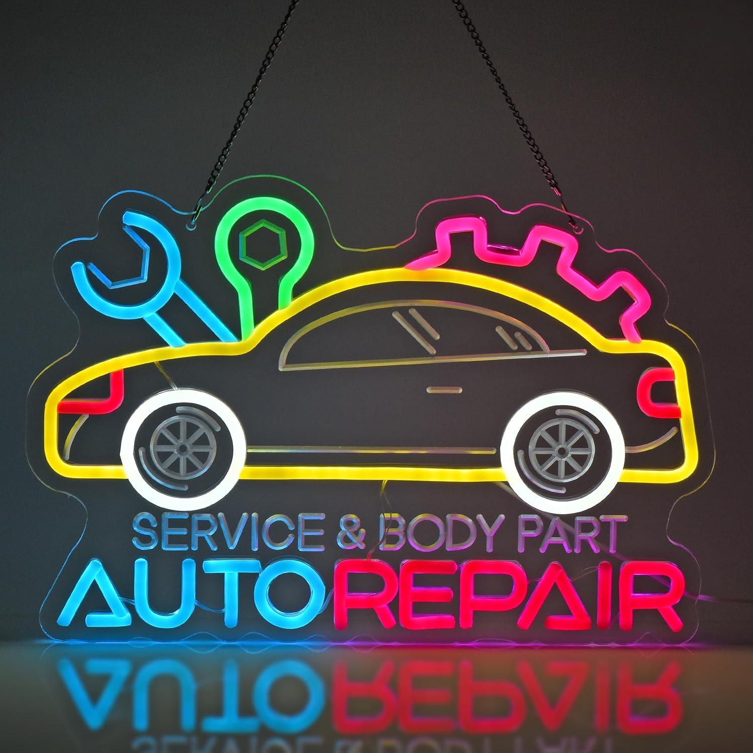 Home Lighting And Decor - Auto Repair Neon Sign Neon Light