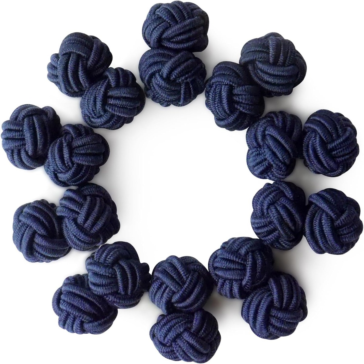 Elegant Decor & Lighting Llc - 5 Pairs Unisex Fabric Knot Cufflinks