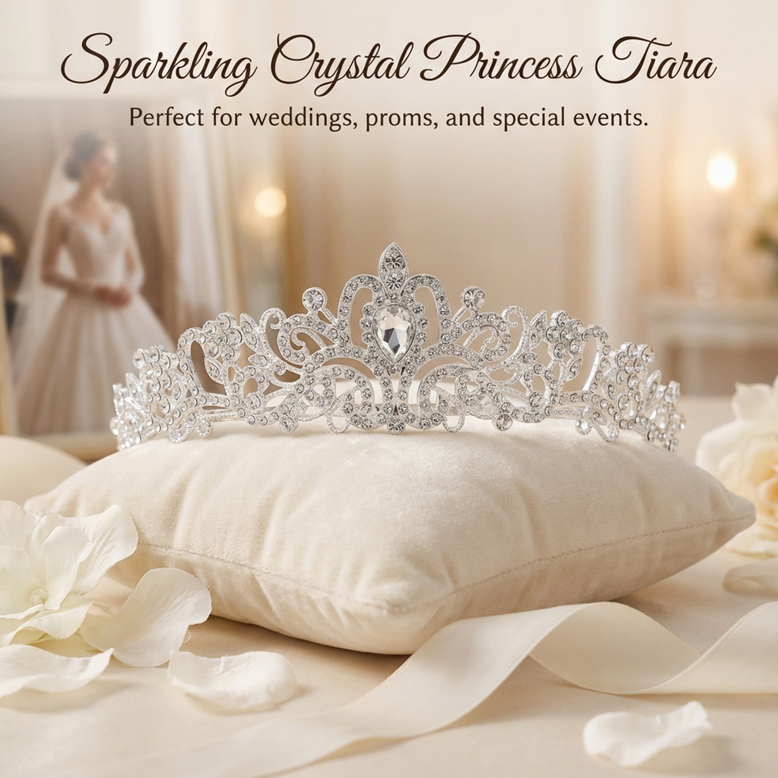 Elegant Bridal Crown Sparkly R - Elegant Decor & Lighting Llc のレビューと価格