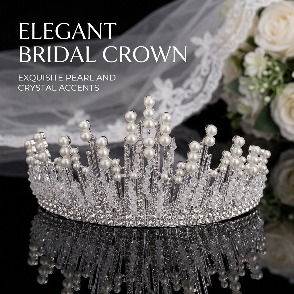 Bridal Pearl Crown Headpiece E - Elegant Decor & Lighting Llc のレビューと価格