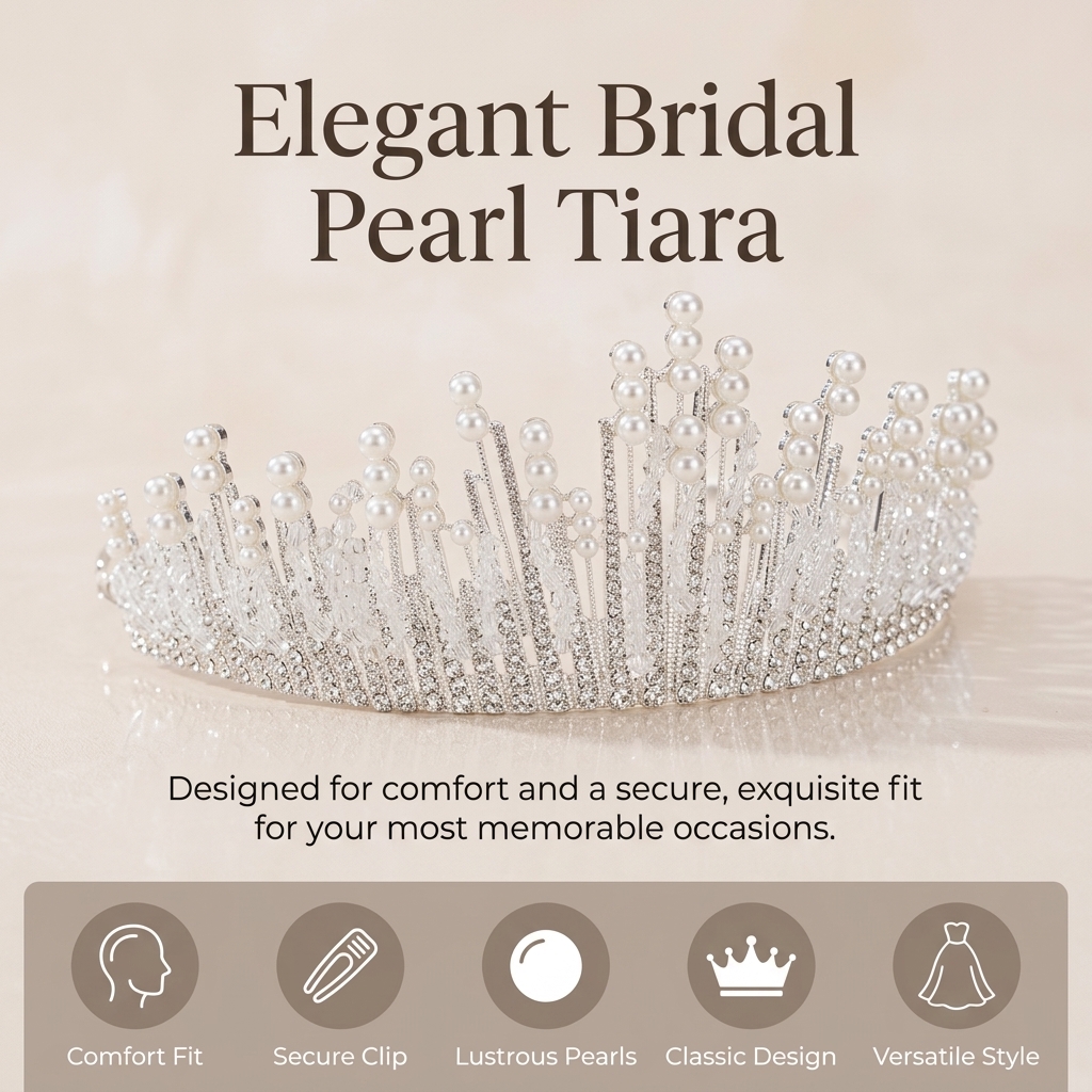 Bridal Pearl Crown Headpiece E - Elegant Decor & Lighting Llc のレビューと価格