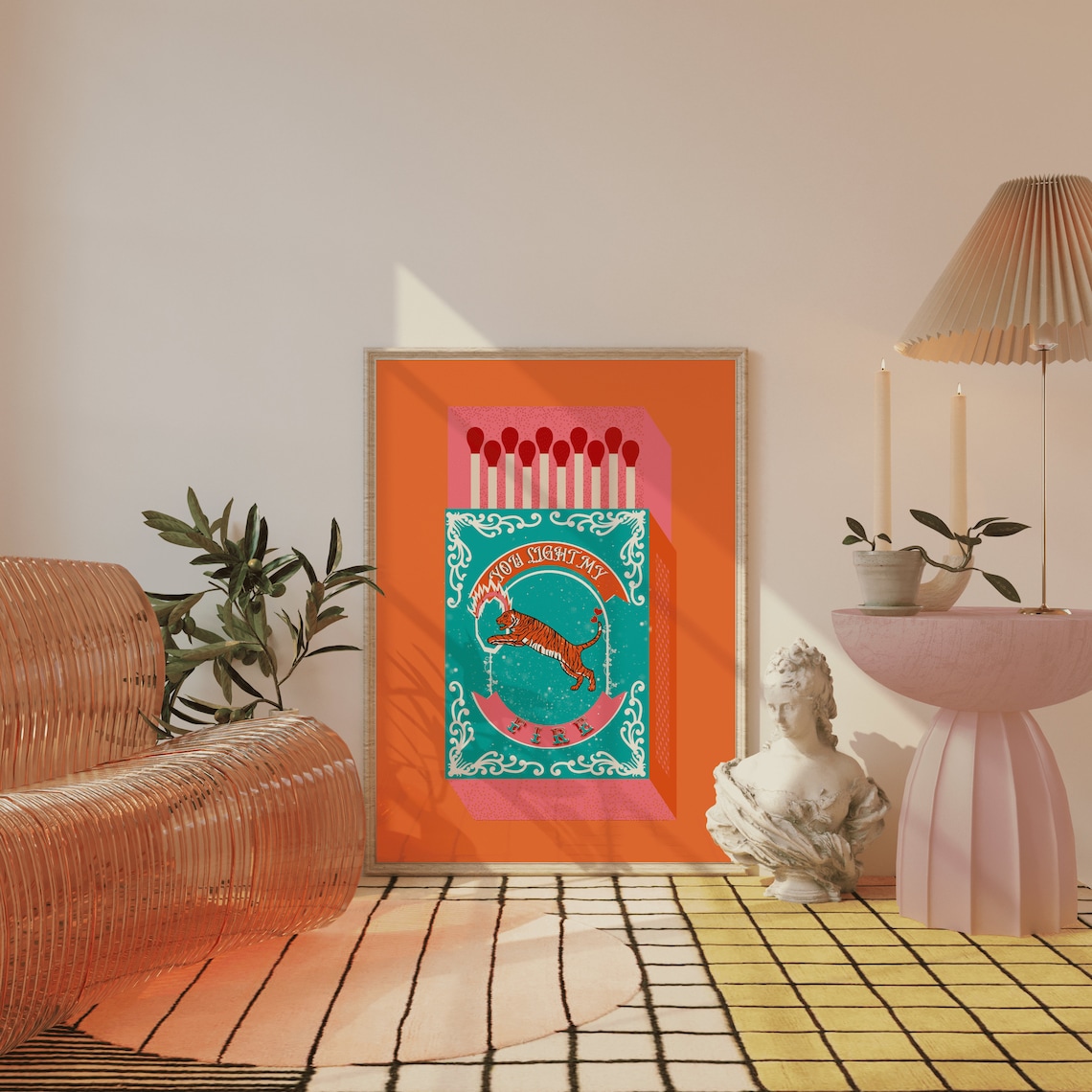 You Light My Fire Orange Match - Lighting Decor For Living Room のレビューと価格