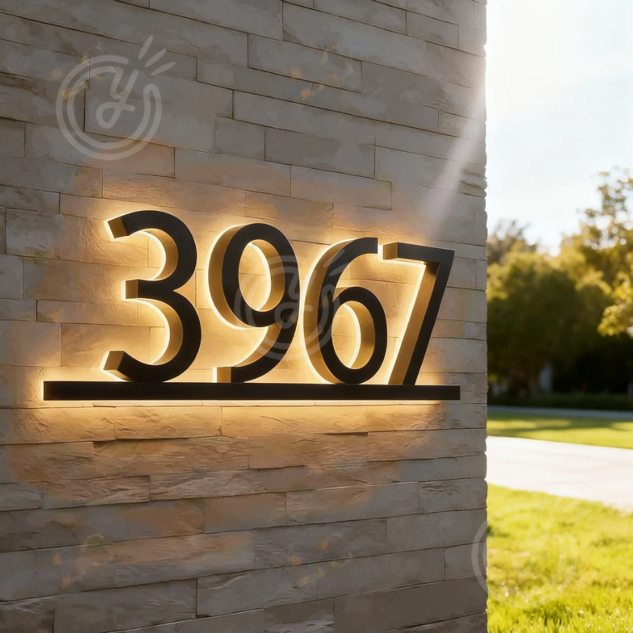 House Number Sign Logo Outdoor - Decor Lighting Address のレビューと価格