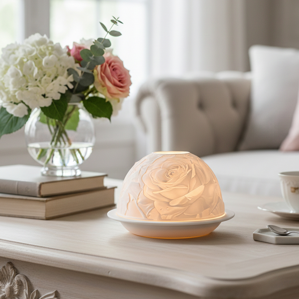 Elegant Rose Porcelain Candle  - Lighting Decor For Living Room のレビューと価格