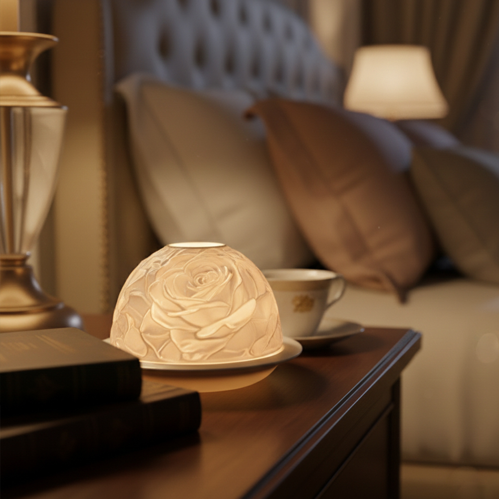 Elegant Rose Porcelain Candle  - Lighting Decor For Living Room のレビューと価格