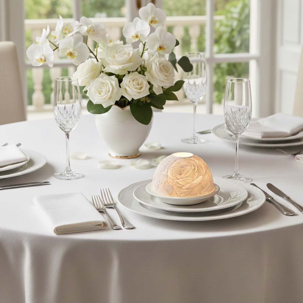 Elegant Rose Porcelain Candle  - Lighting Decor For Living Room のレビューと価格