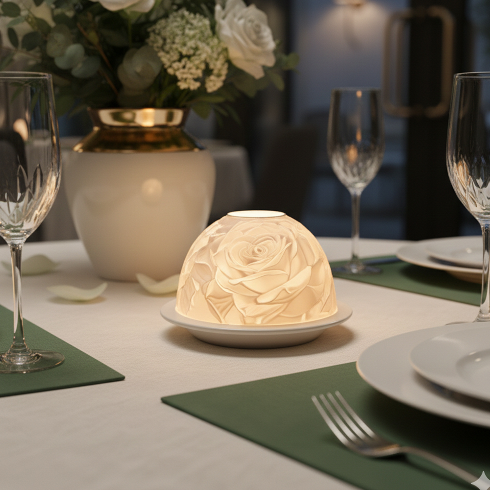 Elegant Rose Porcelain Candle  - Lighting Decor For Living Room のレビューと価格