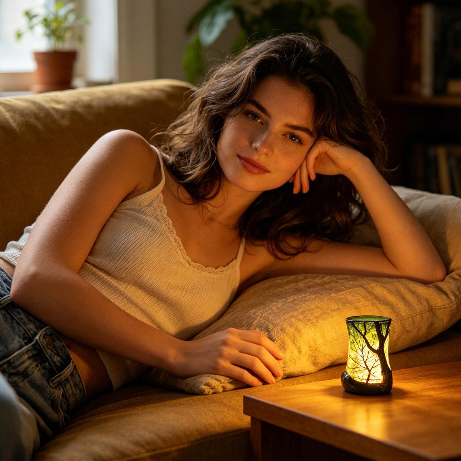 Bedside Table Lamp Forest Nigh - Lighting Decor For Room のレビューと価格