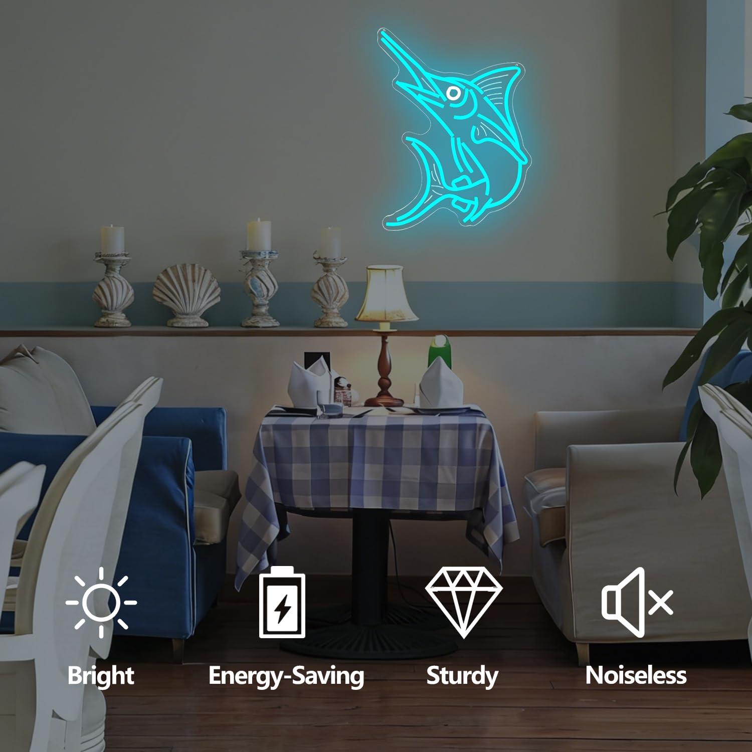 Marlin Fish Neon Sign Deep Sea - Home Lighting And Decor のレビューと価格