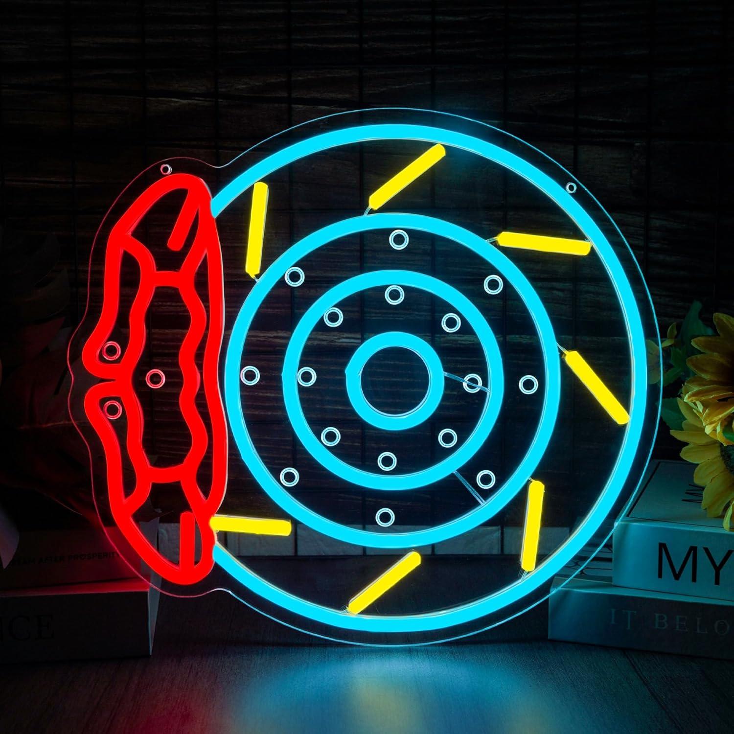 Brake Pads Neon Sign LED Garag - Decor Lighting Fans のレビューと価格