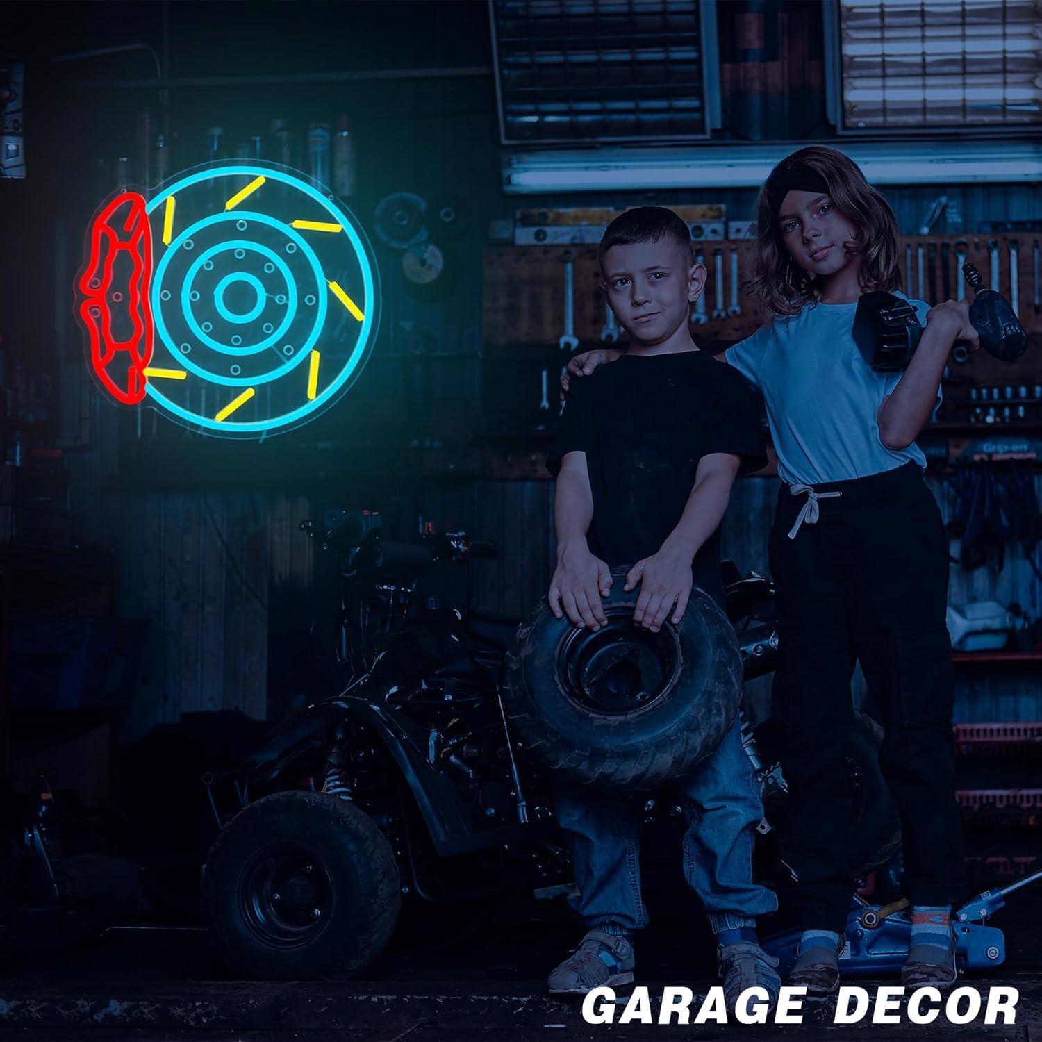 Brake Pads Neon Sign LED Garag - Decor Lighting Fans のレビューと価格