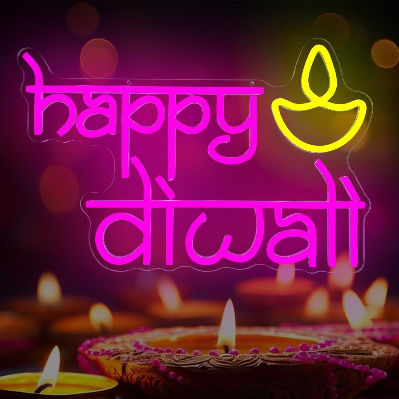 Happy Diwali Neon Sign USB Pow - Home Lighting And Decor のレビューと価格