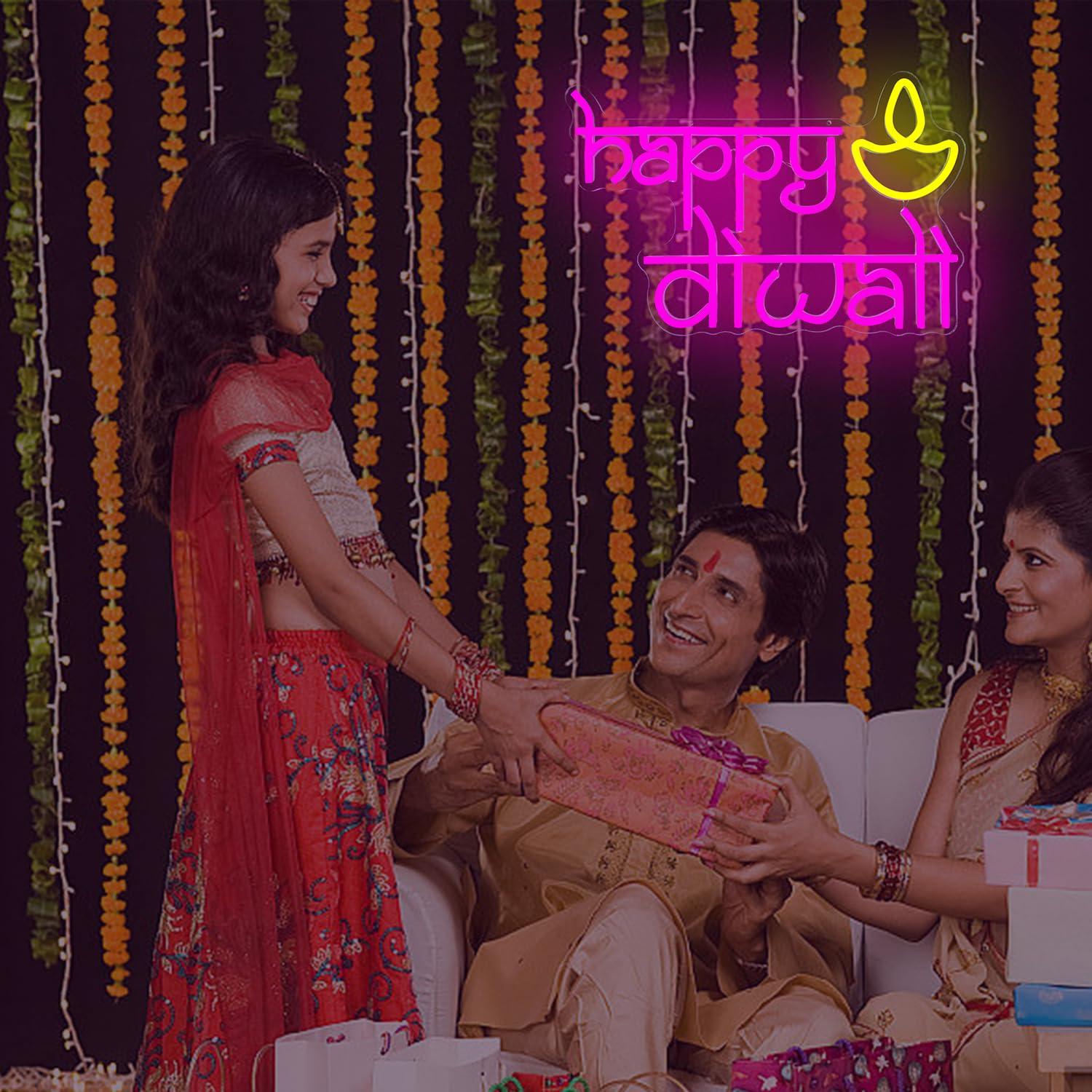Happy Diwali Neon Sign USB Pow - Home Lighting And Decor のレビューと価格