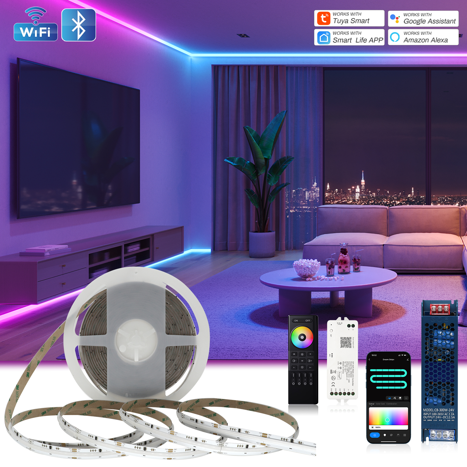 1M-25M Tuya WiFi Addressable L - Decor Lighting Address のレビューと価格