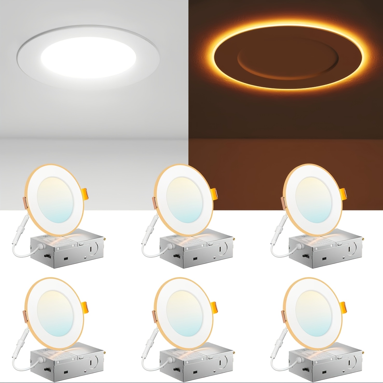 12/6 Pack 4/6 Inch 5CCT LED Re - Lighting Decor For Room のレビューと価格