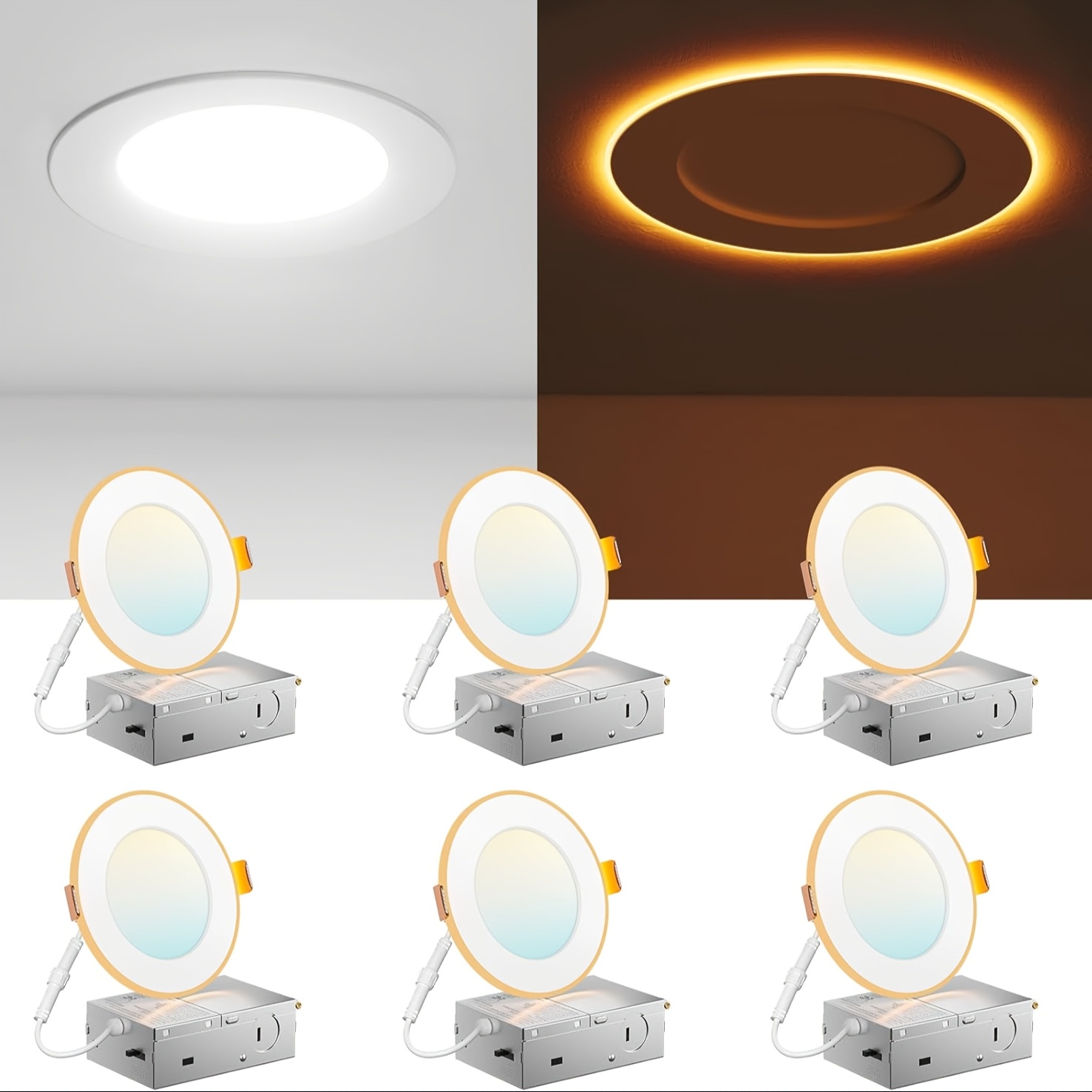 12/6 Pack 4/6 Inch 5CCT LED Re - Lighting Decor For Room のレビューと価格