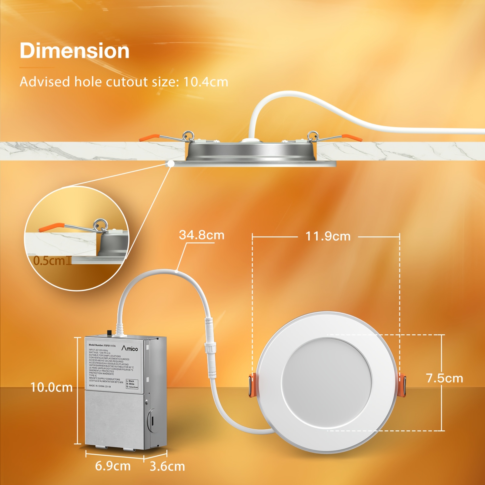 12/6 Pack 4/6 Inch 5CCT LED Re - Lighting Decor For Room のレビューと価格