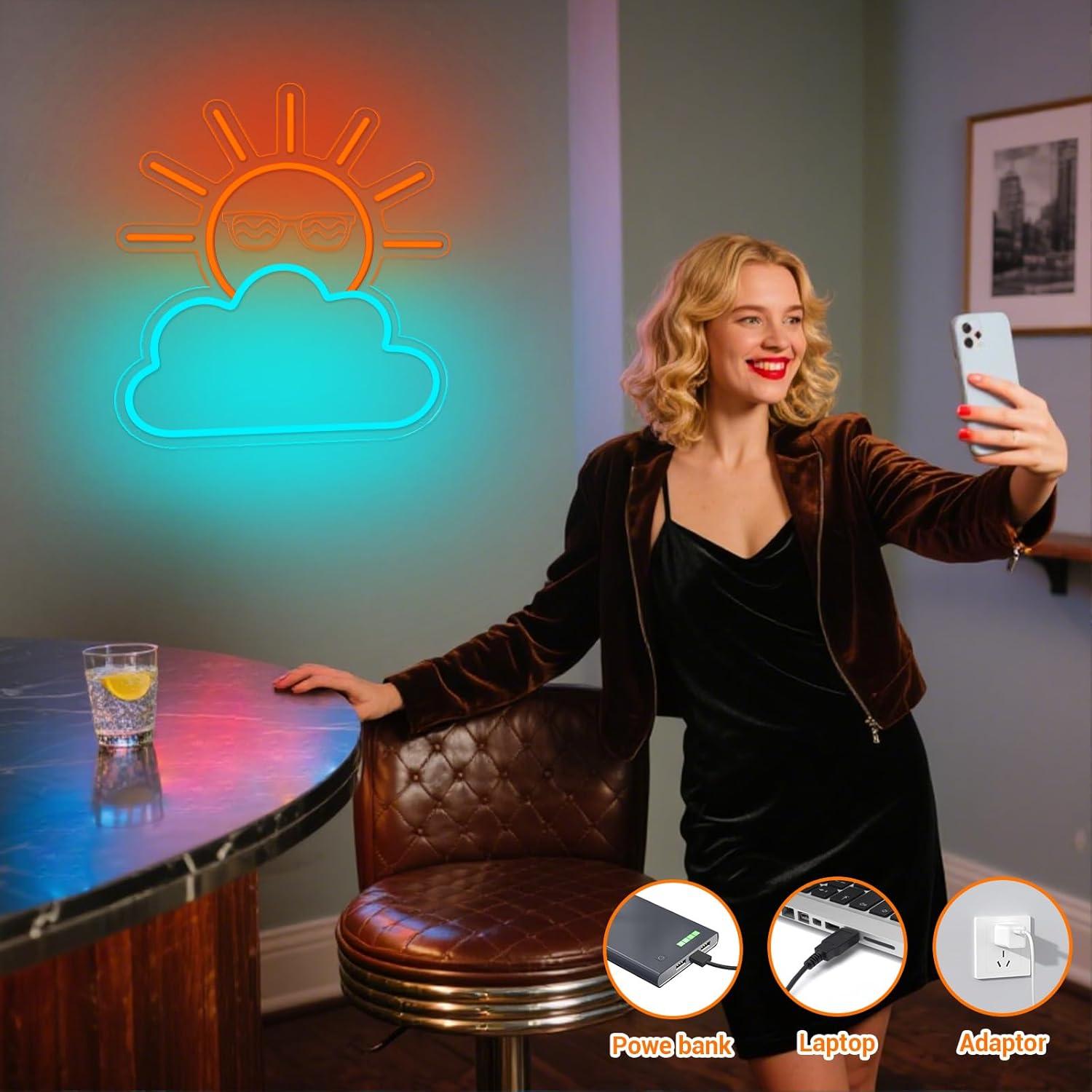 Sunrise Sunset Neon Sign USB P - Lighting Decor For Living Room のレビューと価格