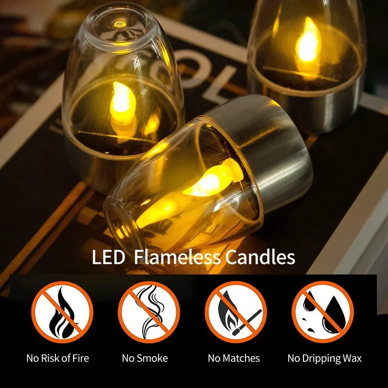LED Solar Candles Light Flamel - Lighting Decor For Living Room のレビューと価格