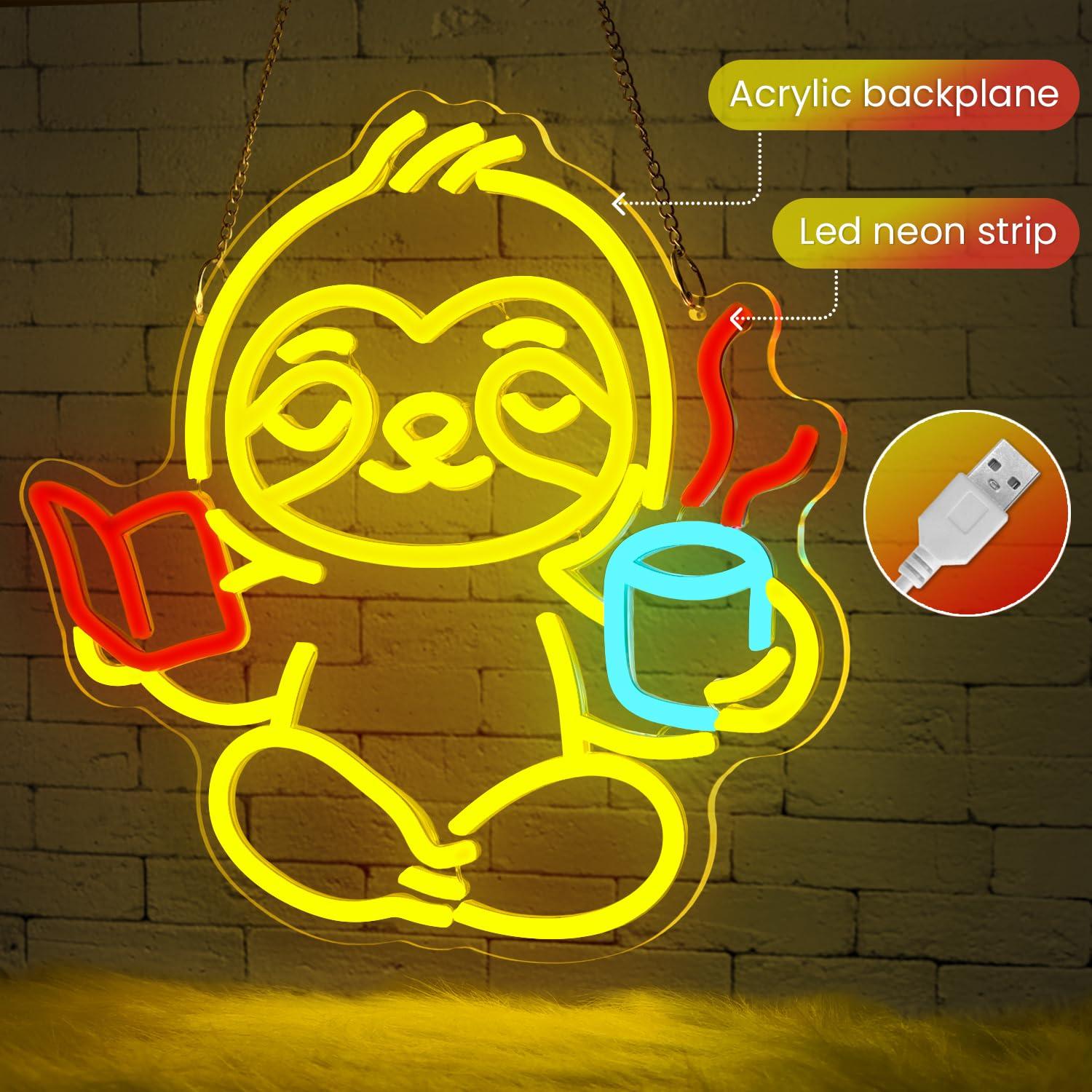 Sloth Neon Sign USB Dimmable L - Lighting Decor For Living Room のレビューと価格