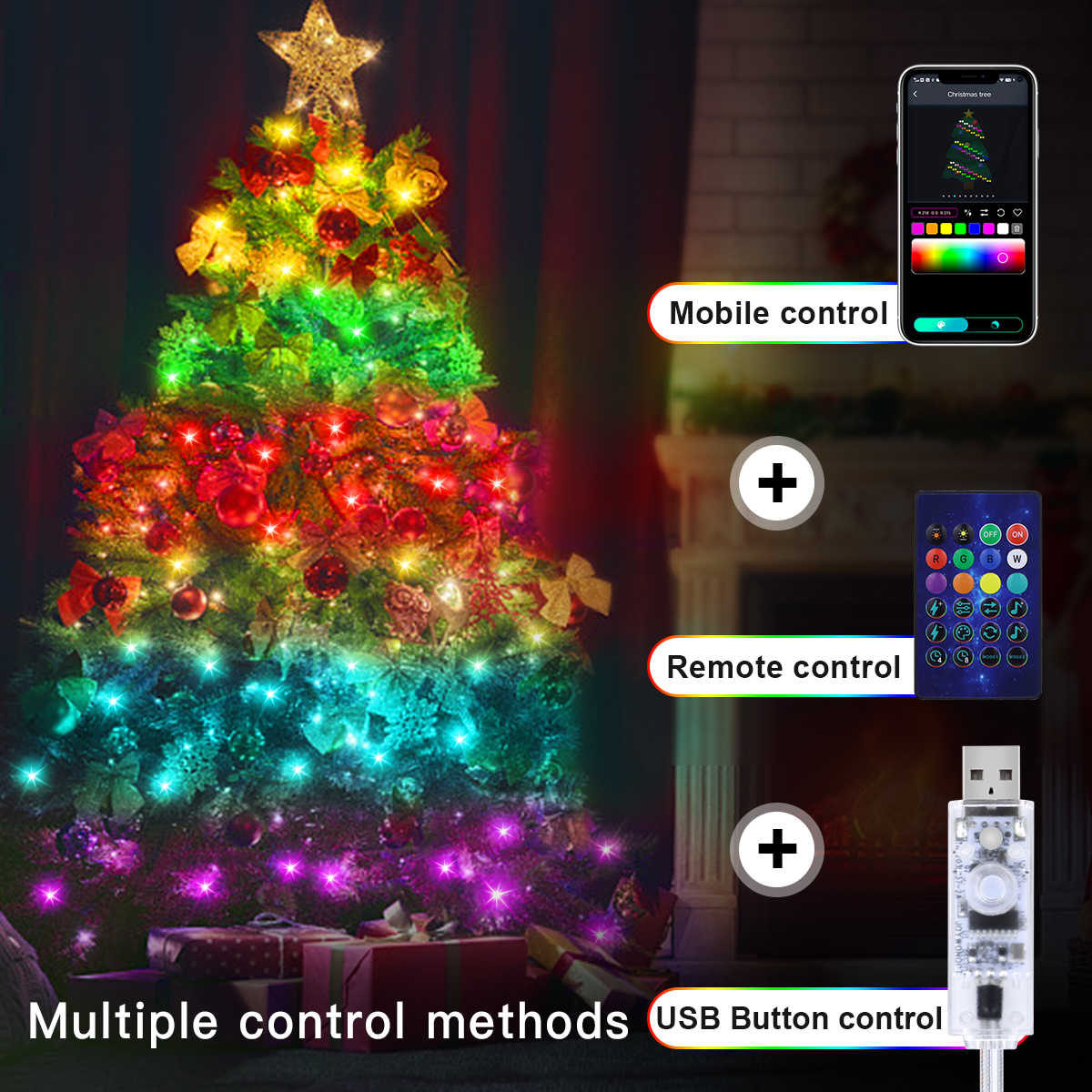Garland USB 5V WS2812B Bluetoo - Decor Lighting Address のレビューと価格