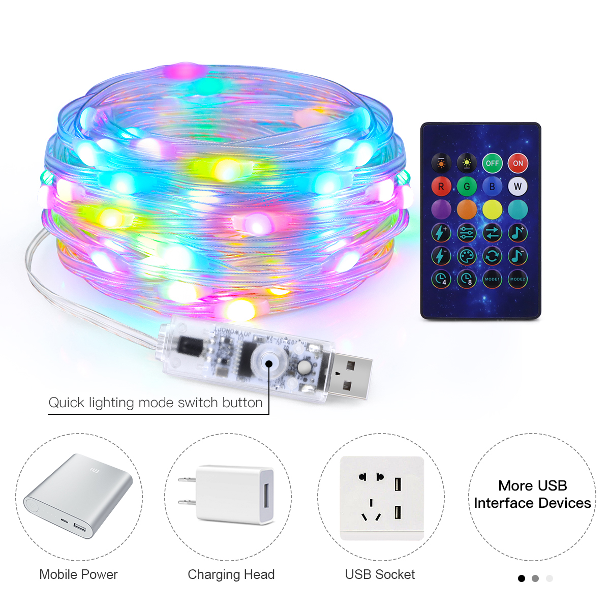 Garland USB 5V WS2812B Bluetoo - Decor Lighting Address のレビューと価格