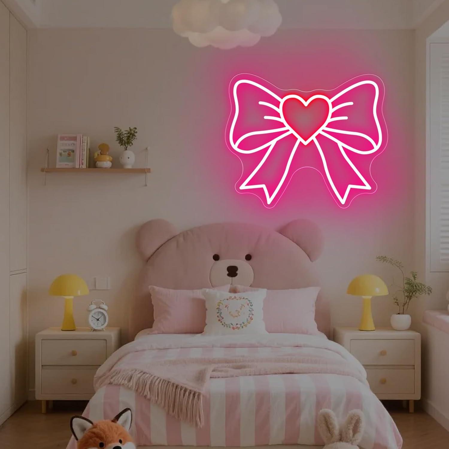 Bow Neon Signs USB Dimmable LE - Lighting Decor For Room のレビューと価格