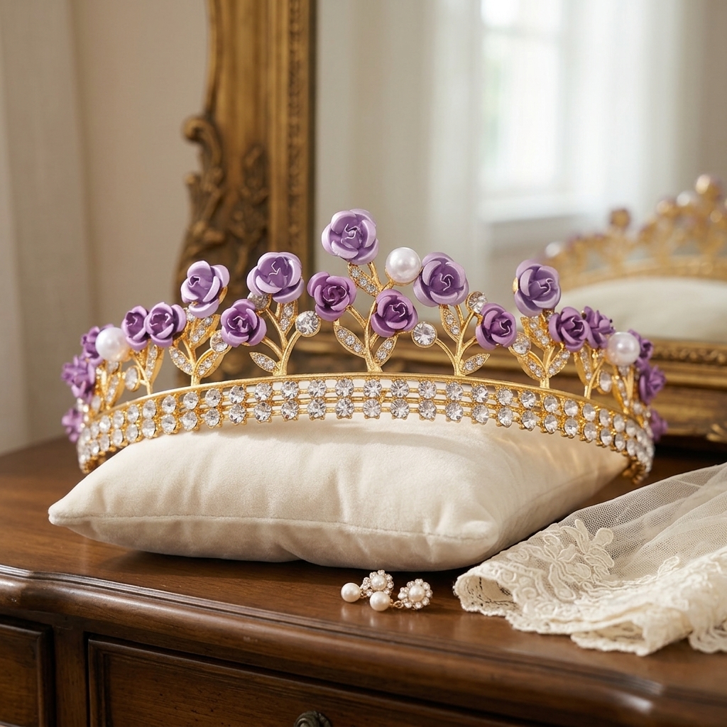 Baroque Ceramic Bridal Crown R - Elegant Decor & Lighting Llc のレビューと価格