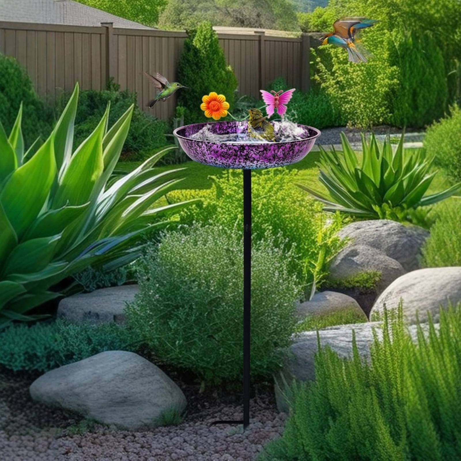 Metal Bird Bath Long-Lasting R - Elegant Decor & Lighting Llc のレビューと価格