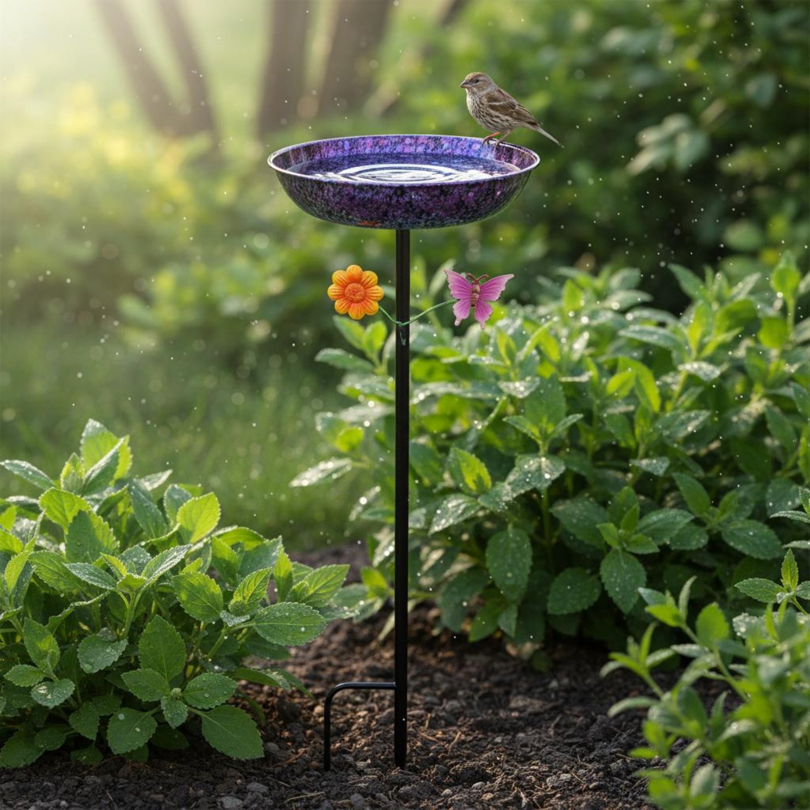 Metal Bird Bath Long-Lasting R - Elegant Decor & Lighting Llc のレビューと価格