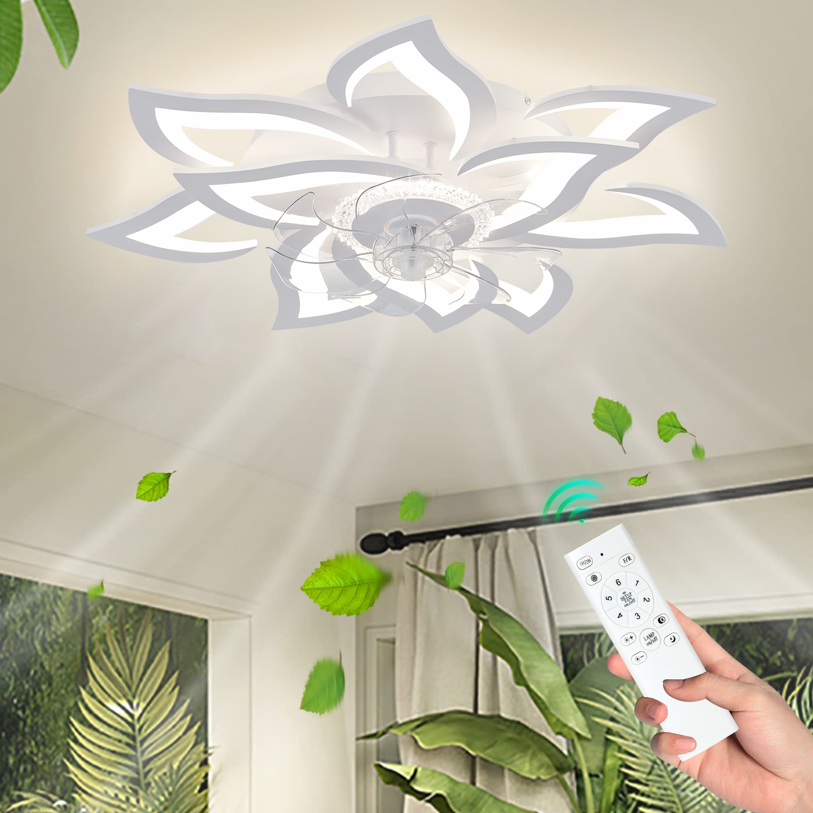 Flower Ceiling Fan with Lighti - Decor Lighting Fans のレビューと価格