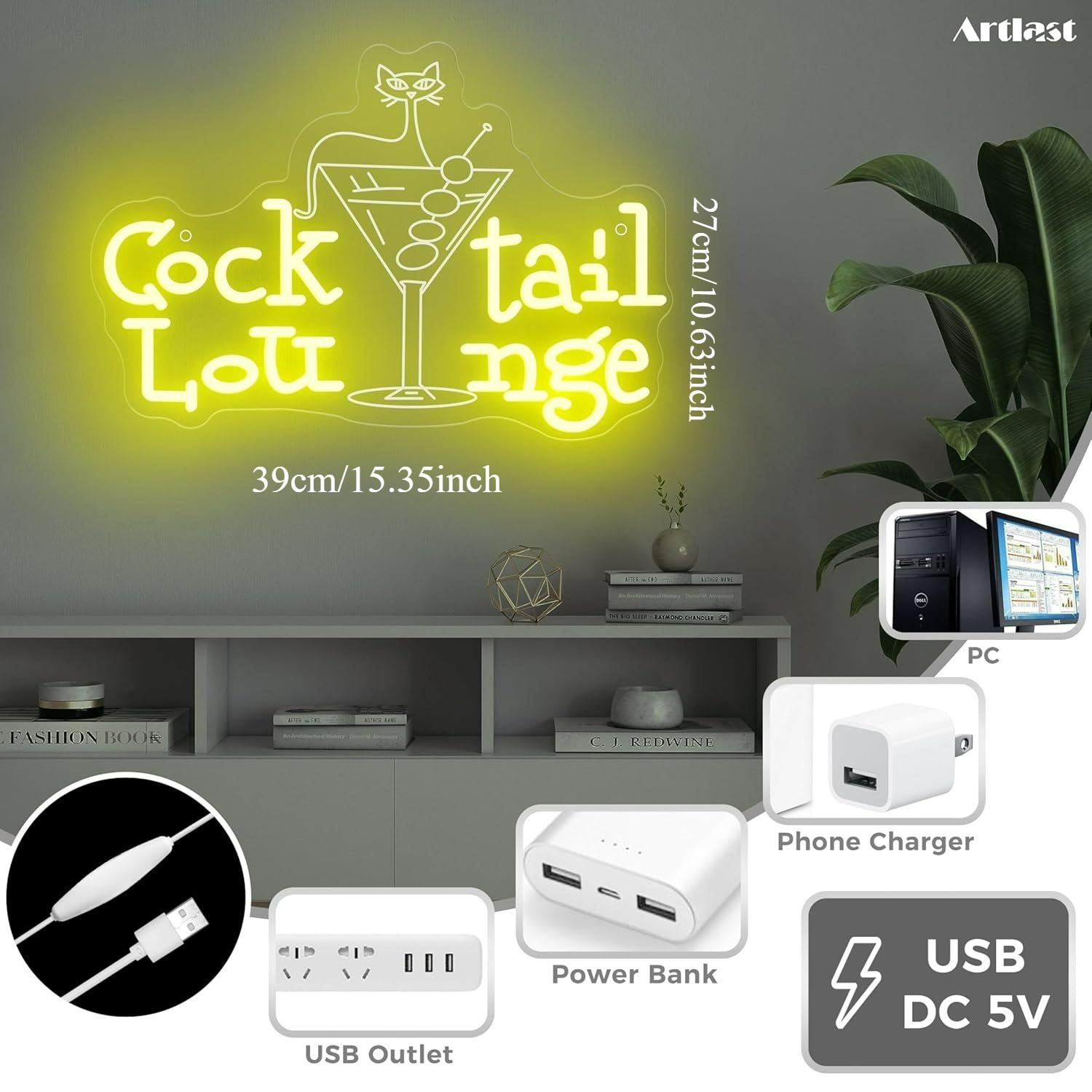 Cocktail Lounge Neon Sign Dimm - Home Lighting And Decor のレビューと価格