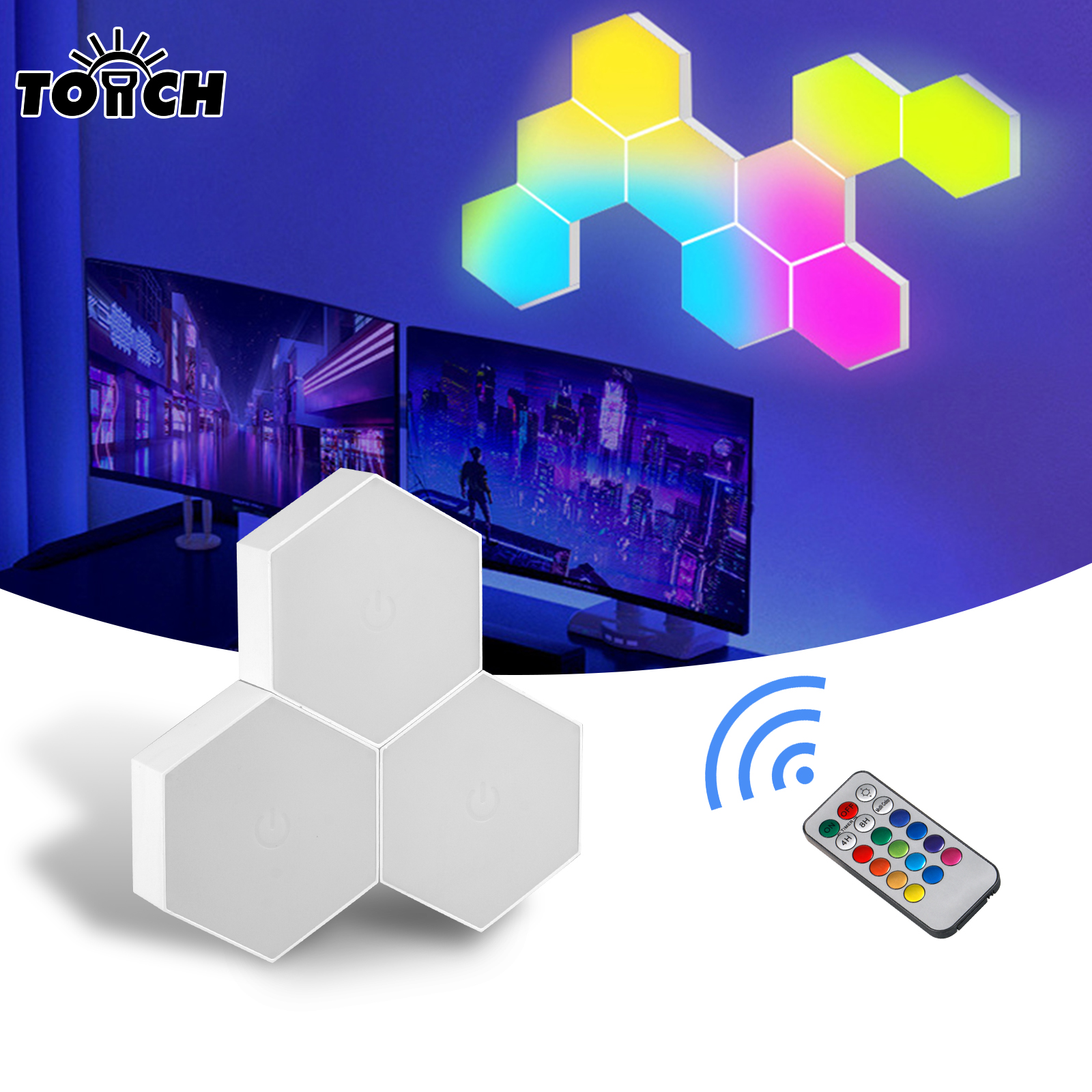 Remote control geometric hexag - Lighting Decor For Living Room のレビューと価格