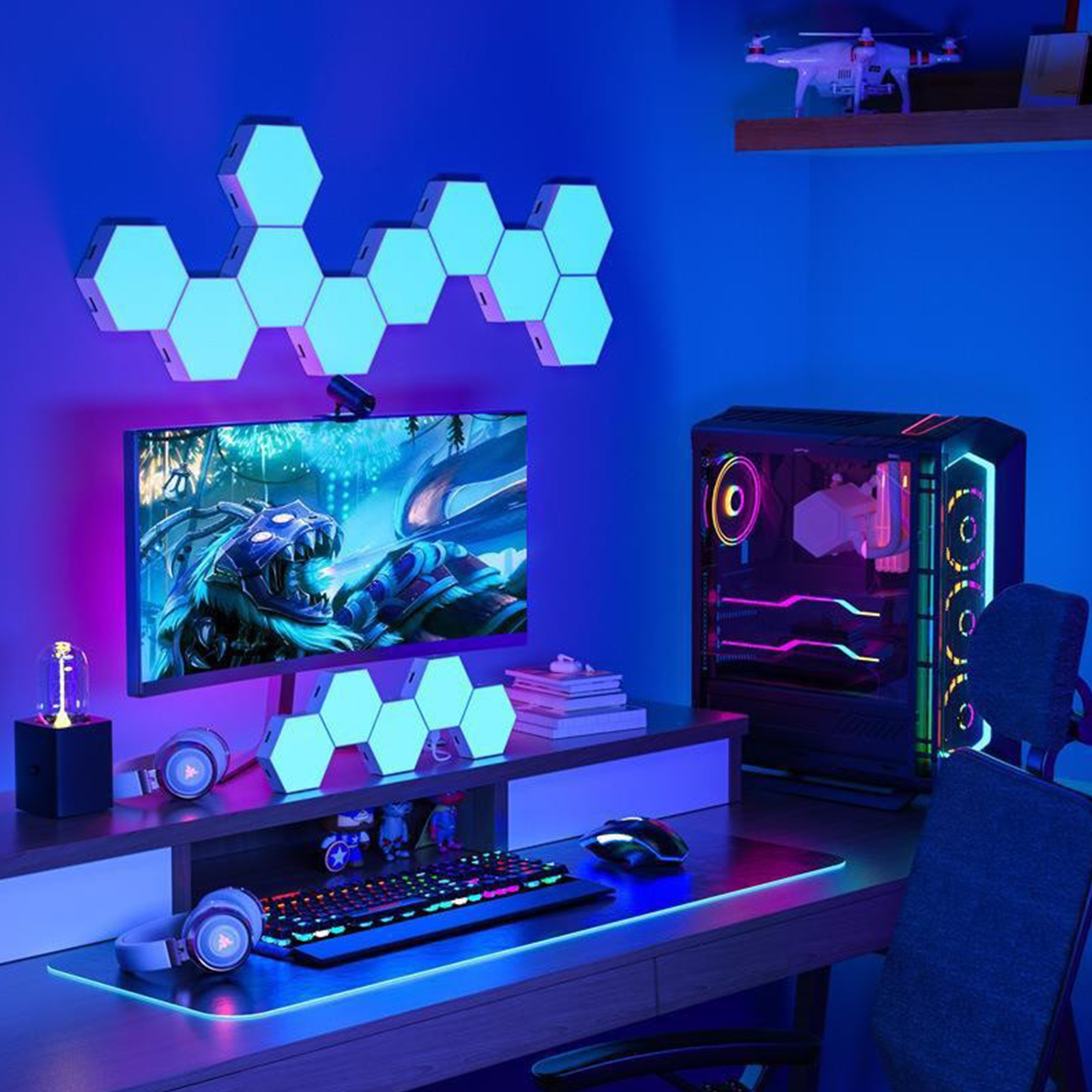 Remote control geometric hexag - Lighting Decor For Living Room のレビューと価格