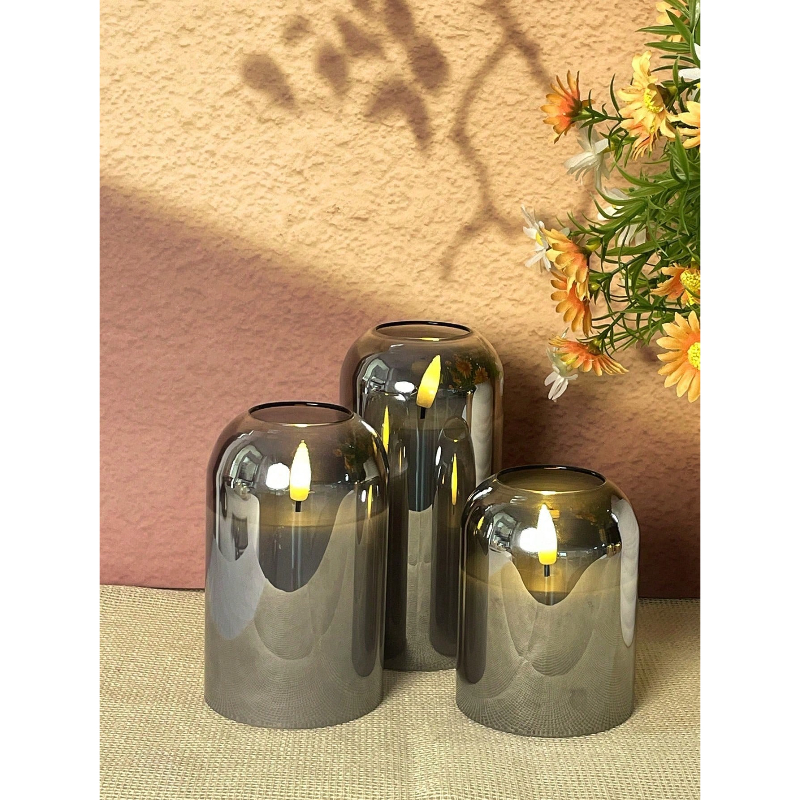 3 Pack Grey Flameless LED Cand - Home Lighting And Decor のレビューと価格