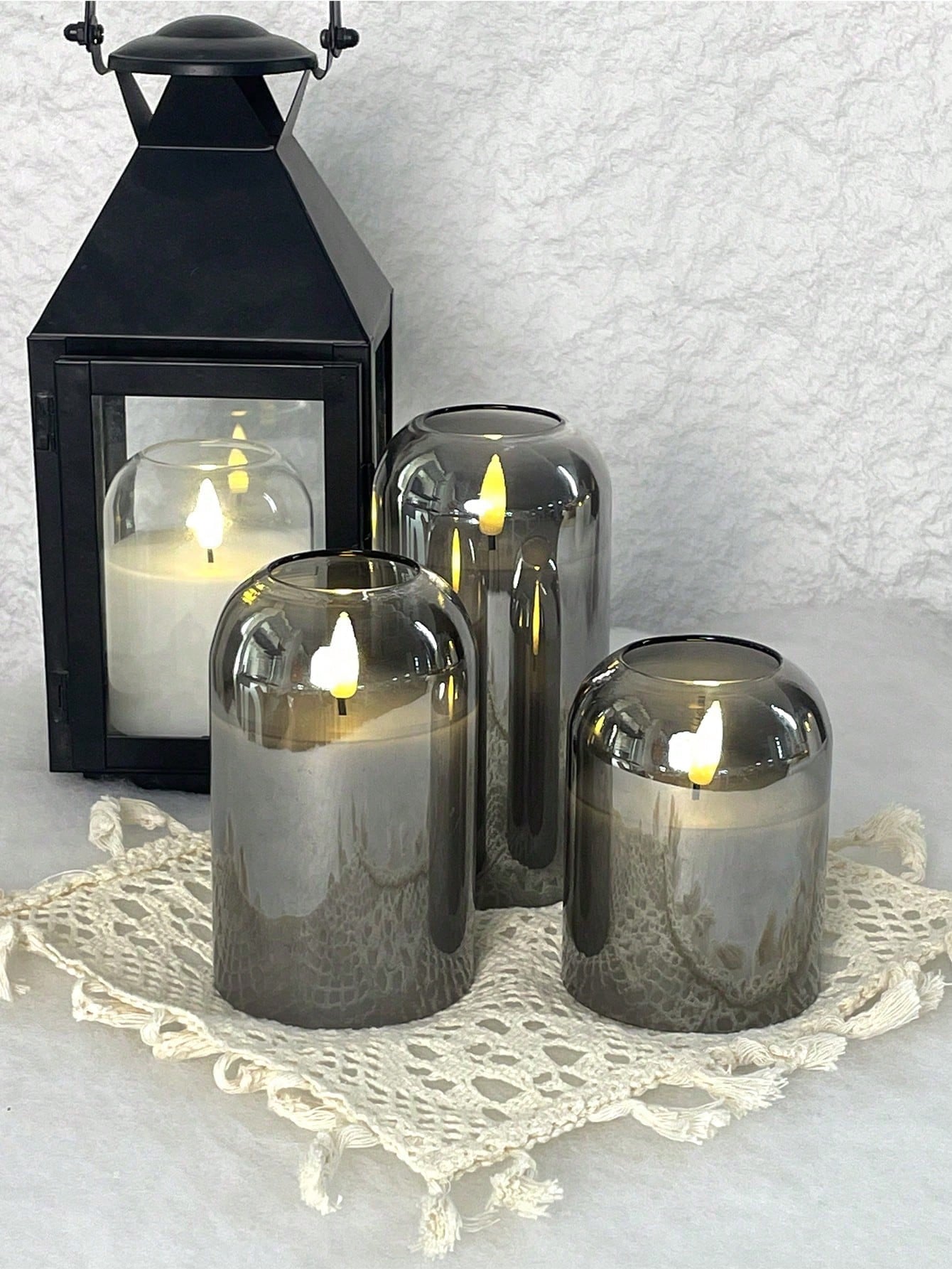 3 Pack Grey Flameless LED Cand - Home Lighting And Decor のレビューと価格