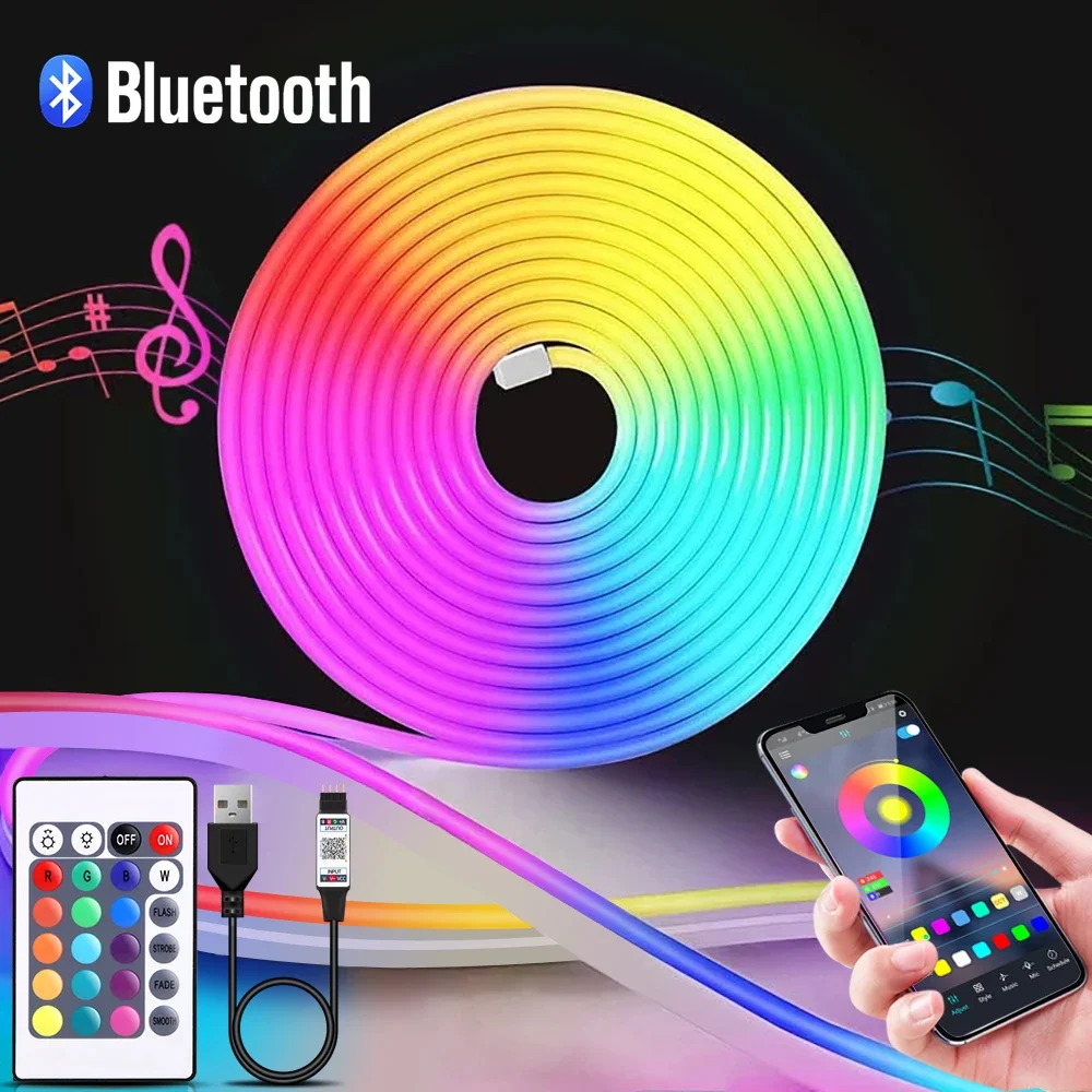 1-5m RGB LED Neon Strip Light  - Lighting Decor For Room のレビューと価格